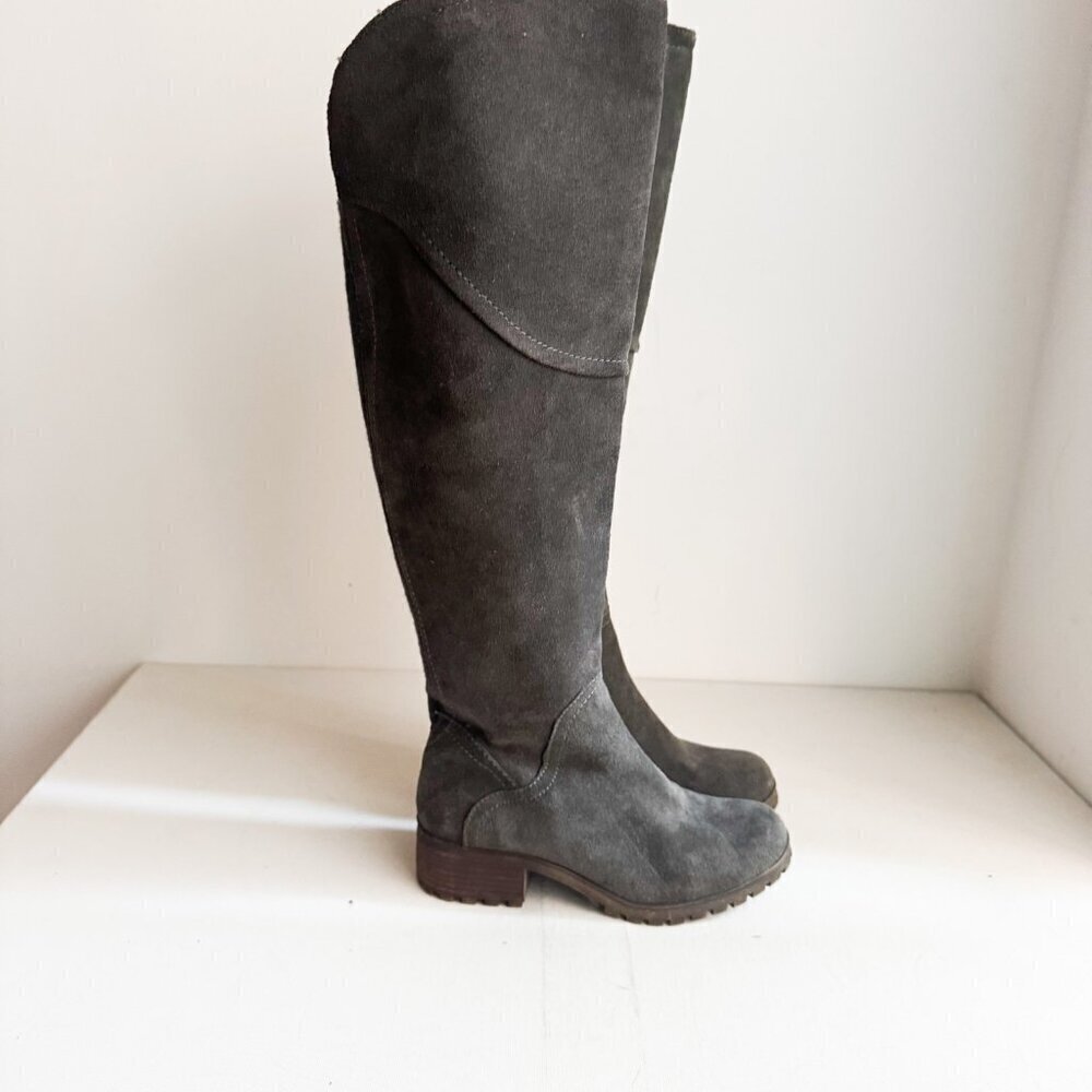 Lucky Brand Grey Suede Tall Boots 5.5
